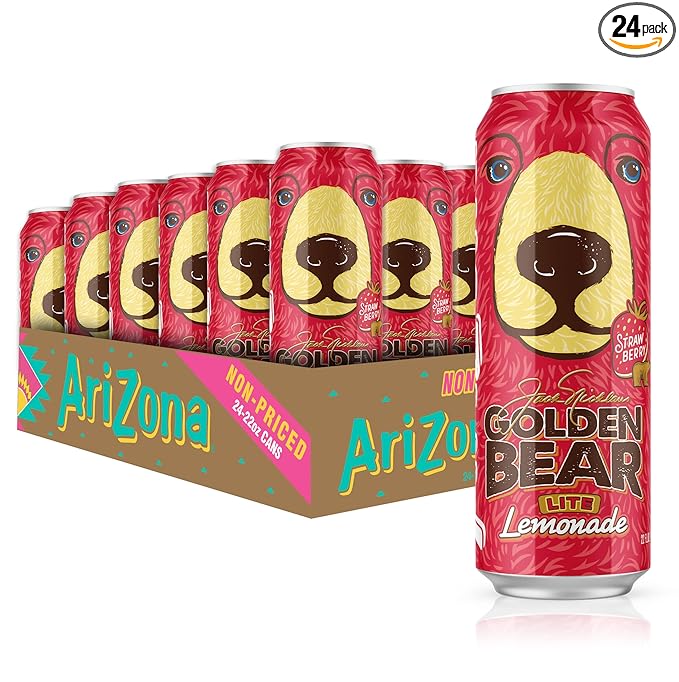 AriZona Golden Bear Strawberry Lemonade - Big Can 22 Fl Oz (Pack of 24)