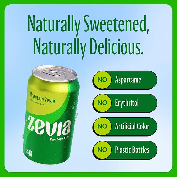Zevia Zero Calorie Soda Mountain Zevia 12 Ounce Cans (Pack of 20)