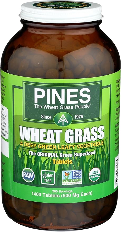 Pines Organic Wheat Grass 1400 Count Tablets