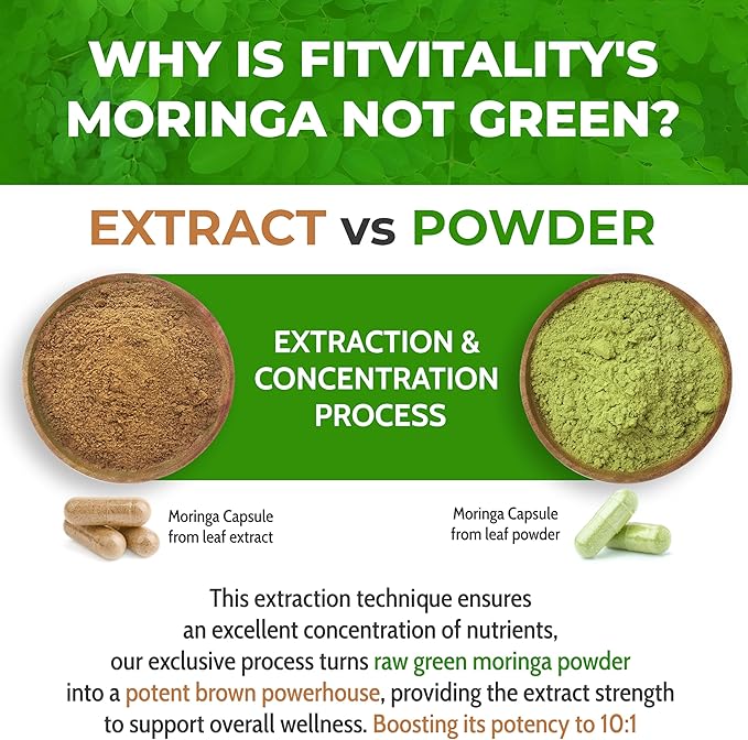 Moringa Capsules| 300 Capsules| Moringa Oleifera| 10000mg| 100% Pure &amp Natural| Non-GMO and Gluten Free Supplement | Complete Green Superfood | Moringa Leaf Extract Powder