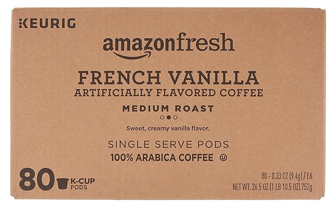 AmazonFresh 80 Ct. K-Cups French Vanilla Flavored Medium Roast Keurig K-Cup Brewer Compatible