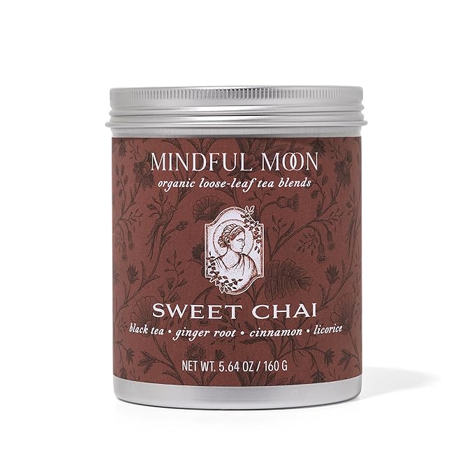 Sweet Chai Tea by Mindful Moon – Spicy &amp Sweet Caffeinated Blend with Ginger Cinnamon &amp Licorice – Loose Leaf Tea (Large)