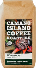 Camano Island Coffee Roasters Honduras Dark Roast Ground 12oz Fresh Small Batch Roasted USDA Organic Fairly Traded Shade Grown Top 1% Arabica - Molasses Brown Sugar Cinnamon Flavor