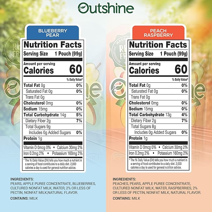 Outshine Fruit Smoothie Pouches Variety Pack - Ready-to-Drink Smoothies -Perfect for Kids and Adult On-the-Go -Fruit &amp Yogurt Pouches for Snacking - (24 Count)