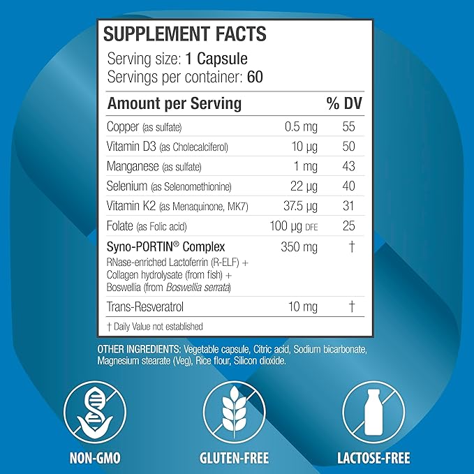 OSTEODENX - Bone &amp Joint Support Supplement for Healthy Bone &amp Improved Joint Mobility with Lactoferrin Collagen Vitamin K2 &amp Vitamin D3 (60 Capsules)