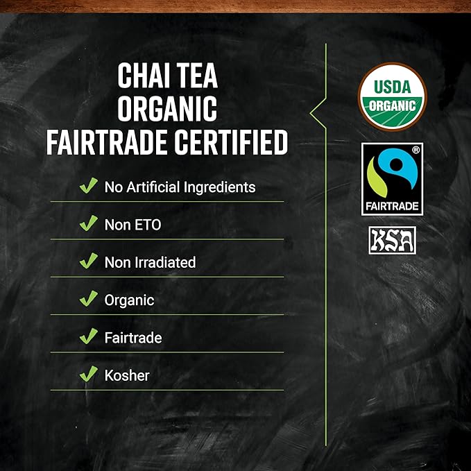 Frontier Co-op Chai Tea Certified Organic Fair Trade Kosher Non Irradiated 16 Oz