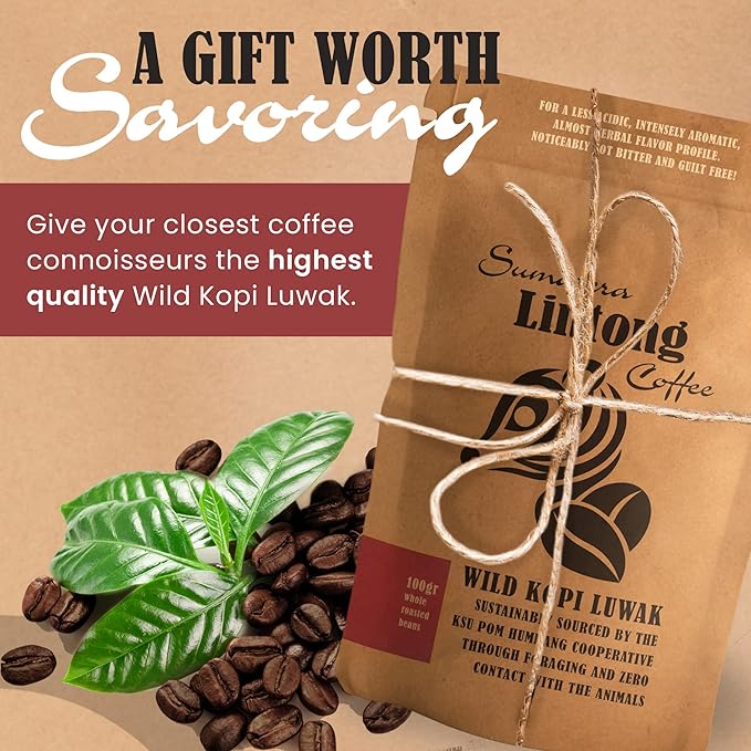 Wild Kopi Luwak the World’s Most Exclusive Coffee Sustainably Sourced From Sumatra Indonesia (100gr / 3.5oz)