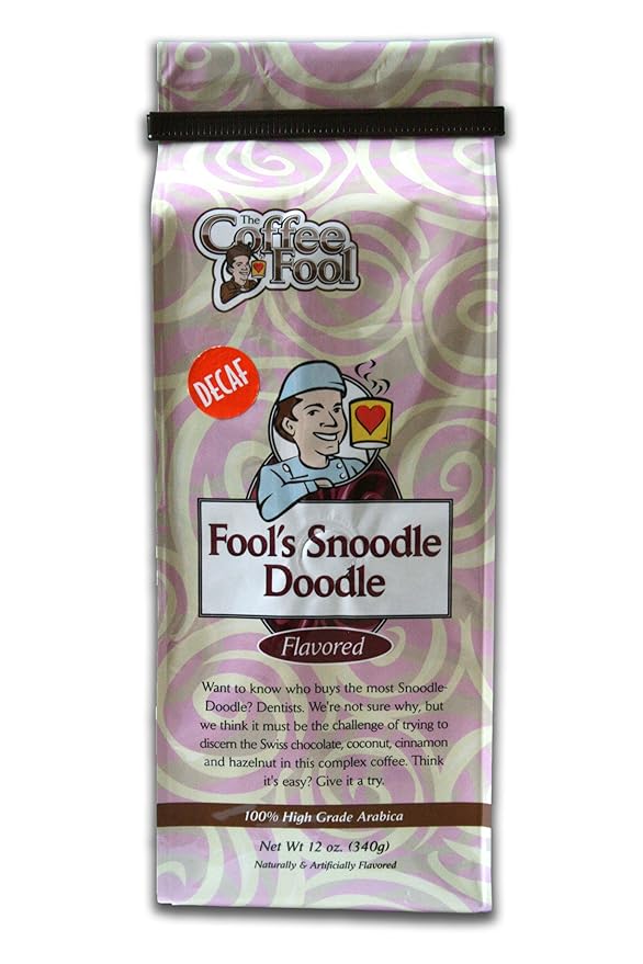 The Coffee Fool Fool's Whole Bean Decaf Snoodle-Doodle 12 Ounce