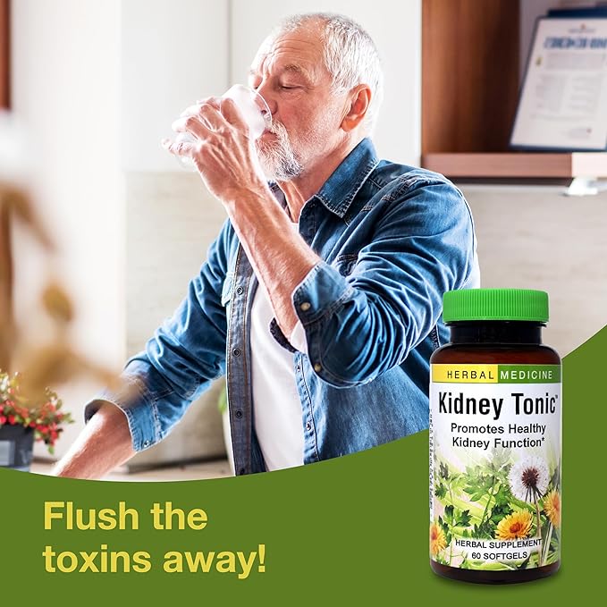 Herbs Etc. Kidney Tonic Softgels - Function Supplement - Natural with Dandelion Saw Palmetto &amp Parsley - 60 Softgels (60 Servings)