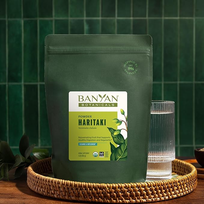 Banyan Botanicals Organic Haritaki Powder – 1lb Bulk – Natural Colon Cleanse &amp Digestive Support – Gentle Regularity &amp Internal Detox Supplement – Terminalia Chebula – USDA Organic Fair Trade