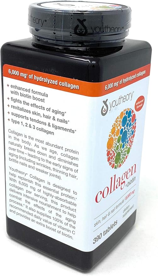 youtheory Collagen Plus Biotin 390 Tablets (5 Pack)