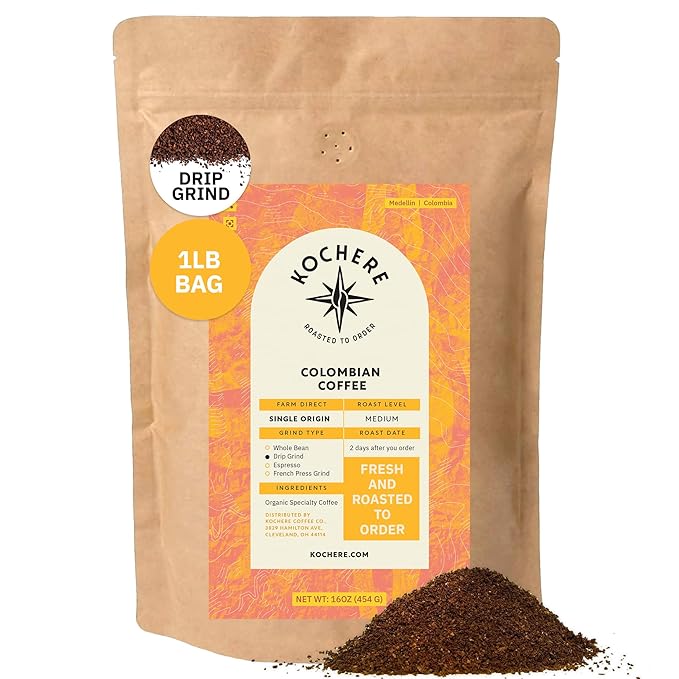 Colombian Medellín Coffee Beans - Single Origin Medium Roast Coffee Beans Freshly Roasted To Order Organic Drip Grind Coffee Specialty Grade Fair Trade and Non-GMO - 1LB