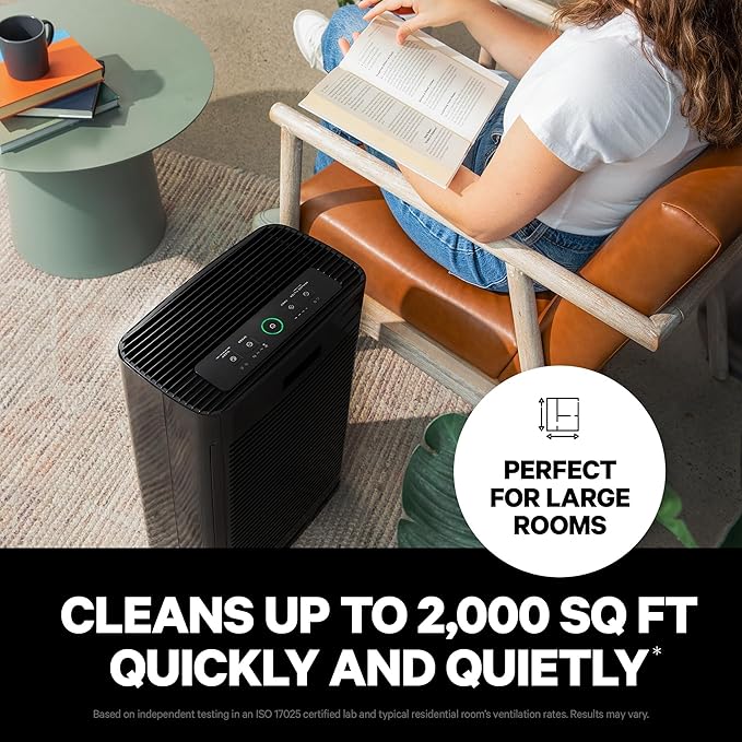 PuroAir 400 HEPA Air Purifier for Home Large Rooms - Covers 2000 Sq Ft - Filters Up To 99.9% of Pollutants Smoke Pollen Dust and VOCs - Quiet HEPA Air Filter - Air Purifiers for Bedroom