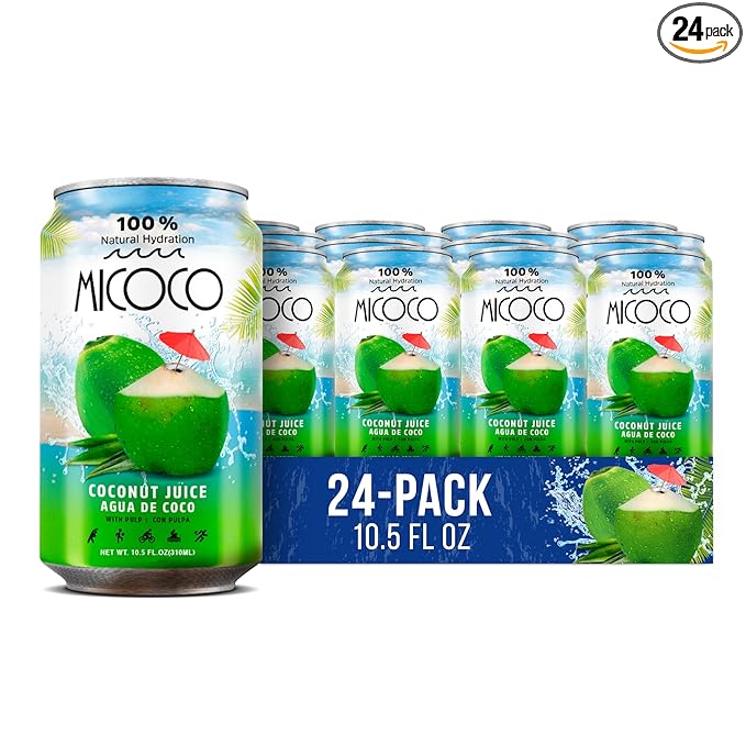 MICOCO Coconut Juice 60% Juice With Pulp 10.5 Fl Oz (Pack of 24)