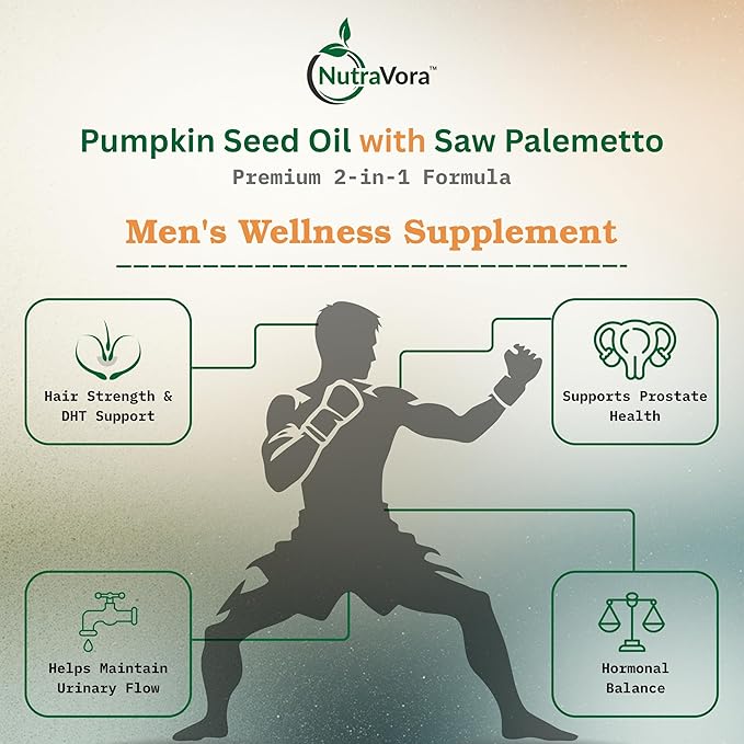 Pumpkin Seed Oil with Saw Palmetto Capsules – Men’s Prostate Hair &amp Hormone Support Supplement – 3000 mg High Potency Cold-Pressed Formula – Non-GMO Gluten-Free Lab Tested – 300 Softgels