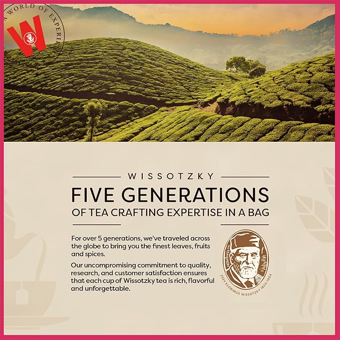Wissotzky Red Sensation | Hibiscus Herbal Tea (6 Pack - 120 Tea Bags) | Captivating Flavor | Caffeine Free Tea | Refreshing Blend