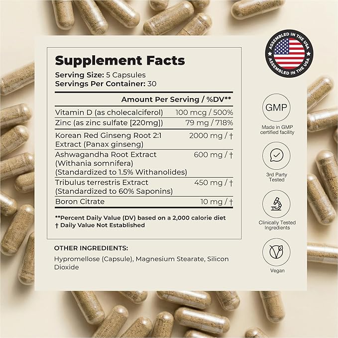 UNALTERED Anabolic Muscle Builder for Men - Growth Size Strength - Natural Muscle Building Supplement &amp Energy Booster - Tribulus Terrestris Ginseng Vitamin D3 Ashwagandha - 150 Capsules