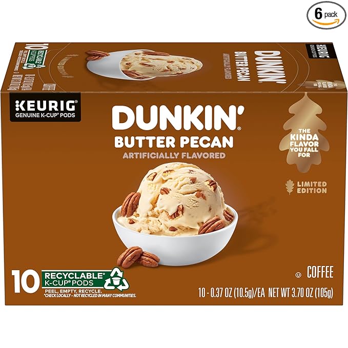 Dunkin’ Butter Pecan Artificially Flavored Coffee K-Cup Pods 60 Ct.