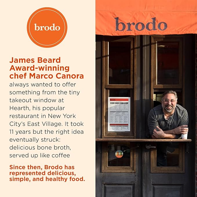 Brodo Ready to Drink Organic Chicken Collagen Rich Bone Broth with Collagen On The Go 10 g Protein Collagen Protein Not from Concentrate Collagen No Preservatives 8 oz (Pack of 6)