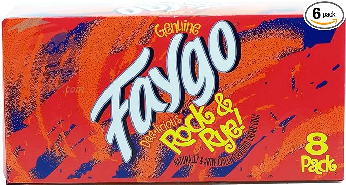 Faygo Rock &amp Rye flavor soda pop 12-fluid ounce cans 8-pack in box (6)