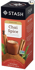 Stash Tea Chai Spice Black Tea 6 Boxes of 30 Tea Bags Each (180 Tea Bags Total)