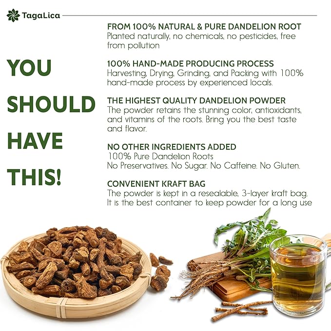 Premium 25 oz Dandelion Root Powder 100% Natural and Pure from Dandelion Root No Additives No Gluten No Sugar Vegan