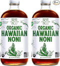 Healing Noni - 100% Pure Noni Juice - USDA Organic Full Strength Wellness Drink Hawaiian-Grown Superfood - (32oz 2 Pack)