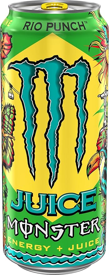 Monster Energy Juice Rio Punch Energy Drink 16 Ounce | Energy + Juice Pack of 15