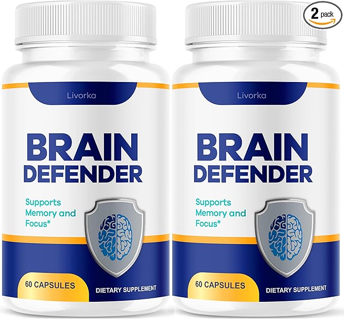 (2 Pack) Brain Defender - Official Brain Defender Supplement Advanced Pills Natural Brain and Memory Support Brain Defender Health &amp Wellness Multivitamin 120 Capsules for 2 Months