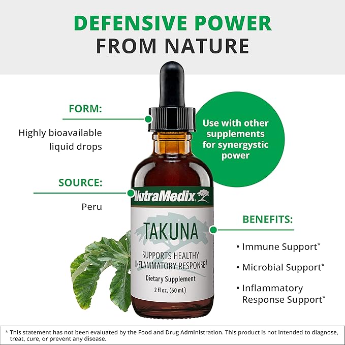 NutraMedix Immune Support Supplement - Made with Takuna Blanca Bark Extract - Bioavailable Fast-Absorbing Liquid Vitamins for Women &amp Men (1oz / 30ml)