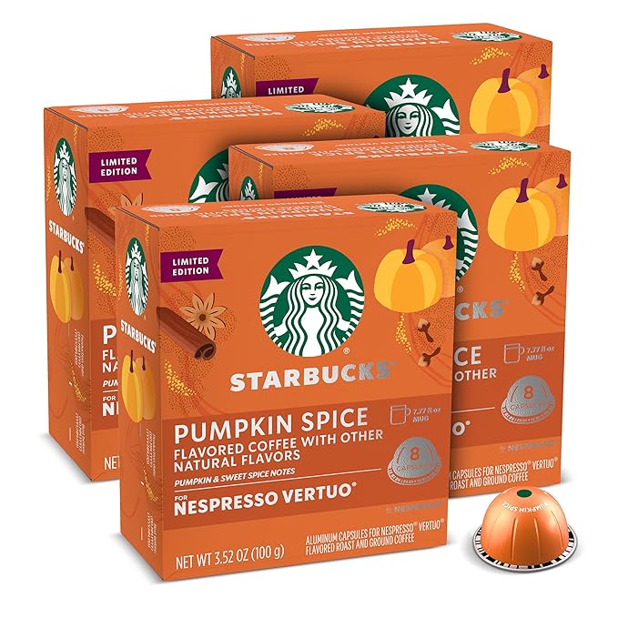 Starbucks by Nespresso Vertuo Pumpkin Spice 32-count Coffee Pods Brews 7.8 oz.