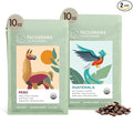 Pachamama Organic Coffee - Medium Roast Whole Bean Coffee Bundle - 2x10 oz bags - Peru + Guatemala - Farmer Owned &amp Regenerative