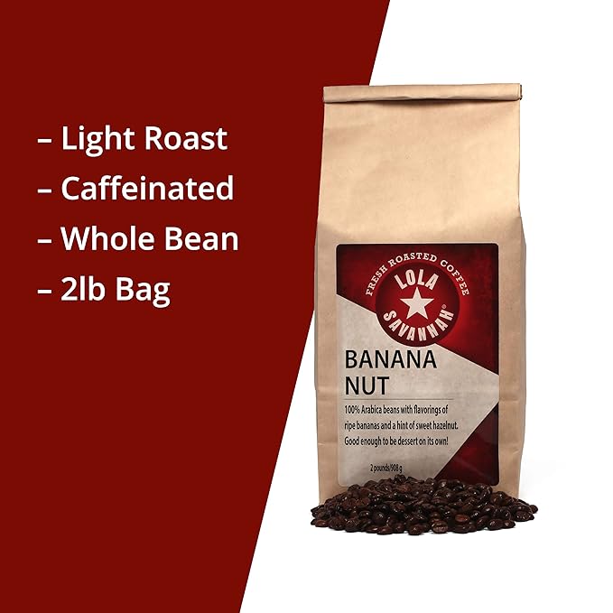 Lola Savannah Banana Nut Whole Bean Caffeinated Coffee 2lb