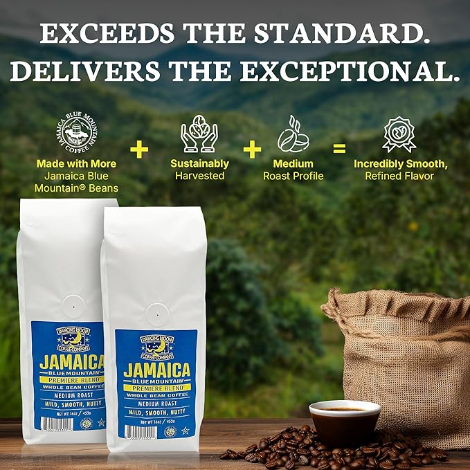 Dancing Moon Jamaica Blue Mountain® Premiere Blend Medium Roast WHOLE BEAN Coffee