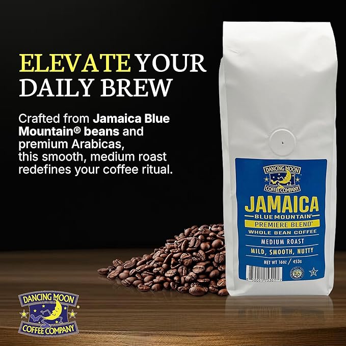 Dancing Moon Jamaica Blue Mountain® Premiere Blend Medium Roast WHOLE BEAN Coffee