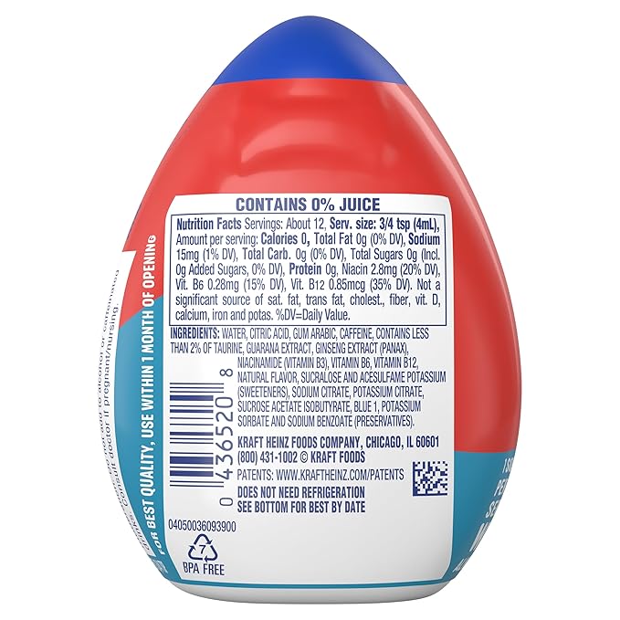 Mio Energy Liquid Water Enhancer Wicked Blue Citrus 1.62 Oz (Pack of 10)