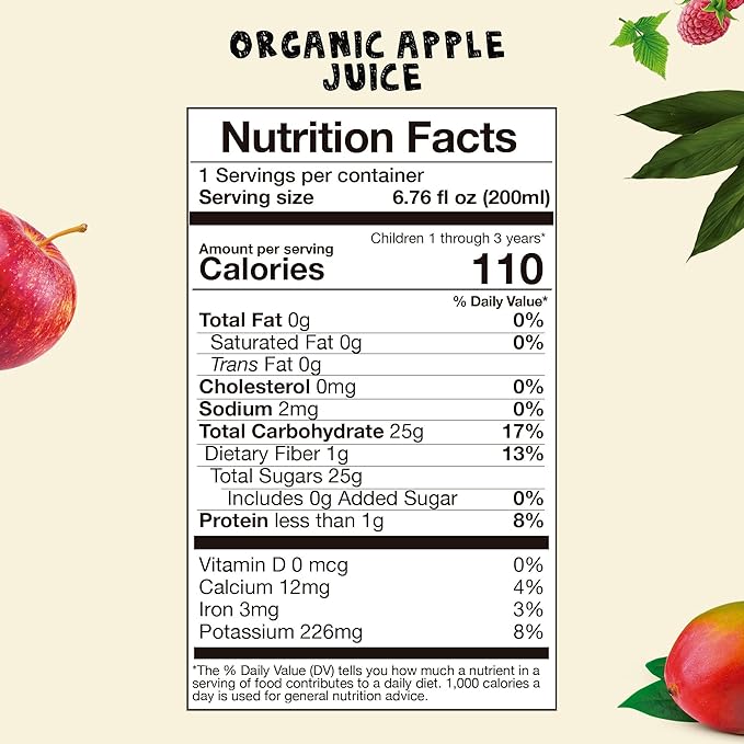 AMA TIME Organic Apple Juice Boxes for Kids – 24 Pack 6.76 fl oz Each | With Vitamins A &amp C USDA Organic No Added Sugar Gluten-Free | Perfect for School Lunch Travel or Snacks