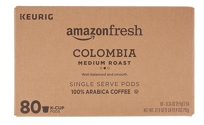 AmazonFresh 80 Ct. K-Cups Colombia Medium Roast Keurig K-Cup Brewer Compatible