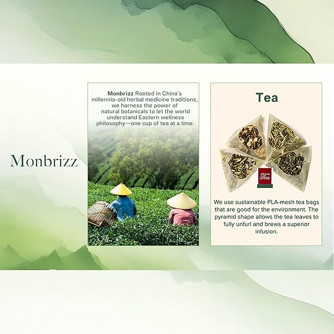 Monbrizz kidney tea formula Ginseng Six treasure tea te divina maca root Goji berries turmeric kidney formula ginseng eight treasure Cleanse Detox Caffeine-Free Tea (60count)