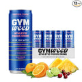 GYM WEED Athletic Focus Drink with KSM-66 Ashwagandha Lion's Mane Mushroom L-Theanine 200mg Green Tea Caffeine with Natural Sweeteners Tropical Punch Flavor 12 Pack