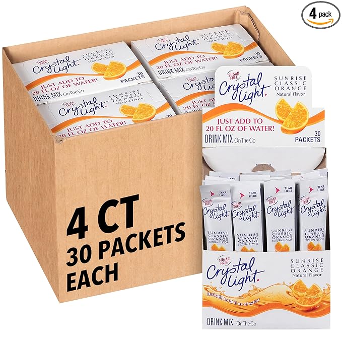 Crystal Light Sugar-Free Orange On-The-Go Powdered Drink Mix 120 Count