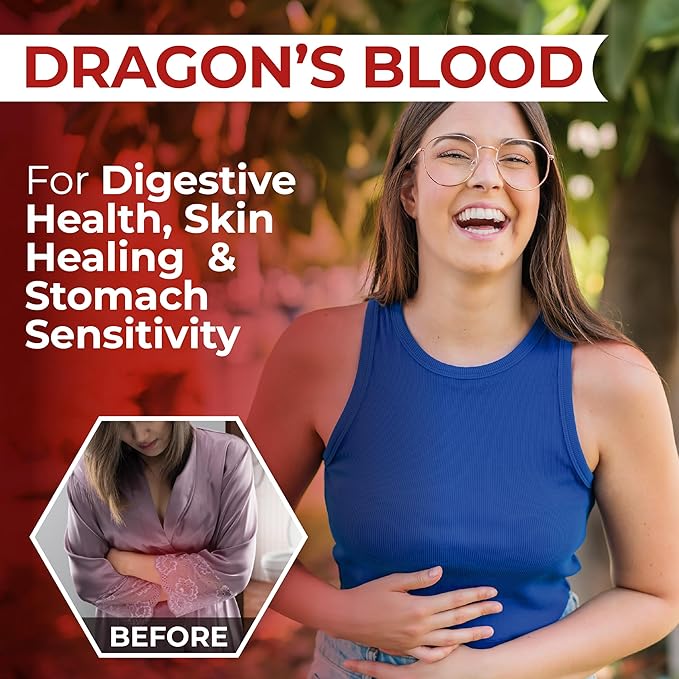 Dragon’s Blood Capsules 1000mg Croton Lechleri Extract (Sangre de Drago Sangre de Grado) Natural Digestion Support Skin Healing Ulcers Stomach Sensitivity Scarring Antioxidant Support 60 Count