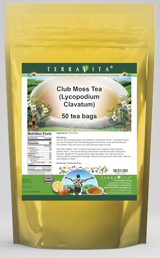Club Moss Tea (Lycopodium Clavatum) (50 tea bags ZIN: 511745)