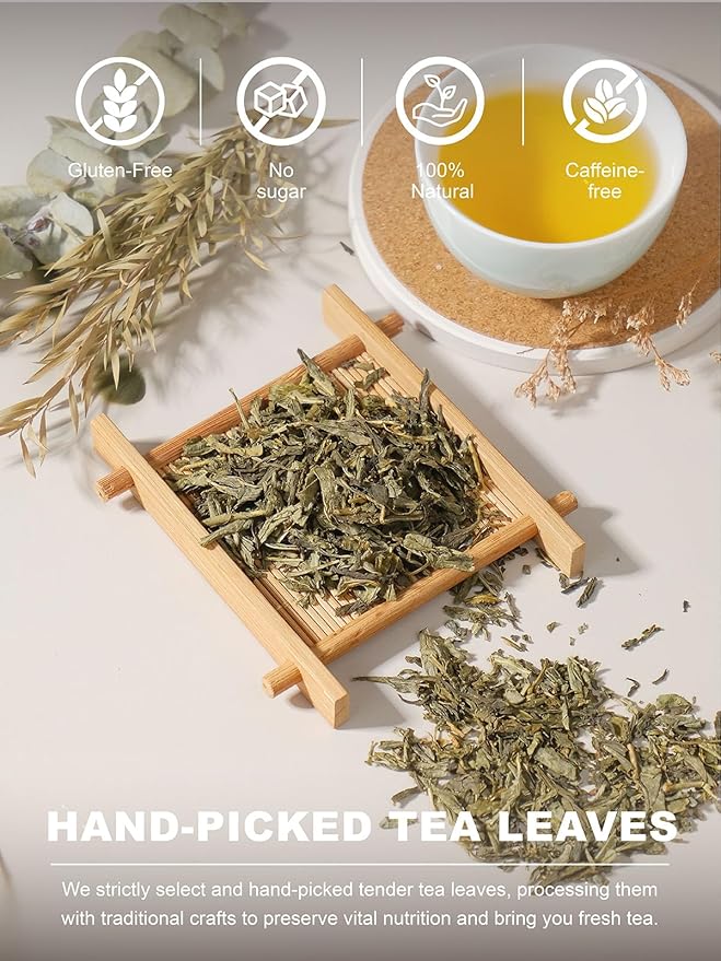 TeeLux Decaf Green Tea CO2 Decaffeinated Green Tea Loose leaf Delicate &amp Smooth Flavor 7oz