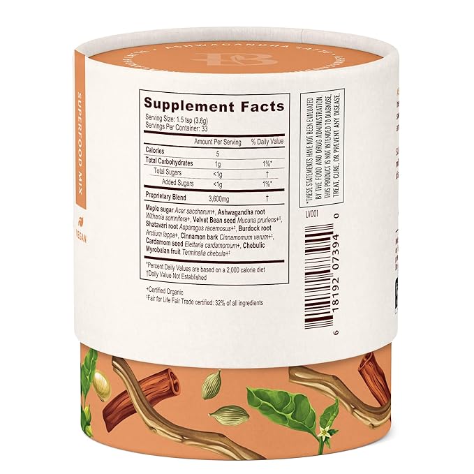 Banyan Botanicals Ashwagandha Latte – Caffeine-Free Organic Herbal Latte Mix – Instant Herbal Adaptogen Drink for Energy Relaxation and Nourishment* – 4.2 oz – Non-GMO Sustainably Sourced Vegan