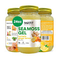 MAX FIT Sea Moss Gel Turmeric Ginger Lemon (25 Flavors) 24oz Wildсrafted Gold Sea Moss Gel from Saint Lucia | 92 Vitamins and Minerals | Pure Raw+Non-GMO