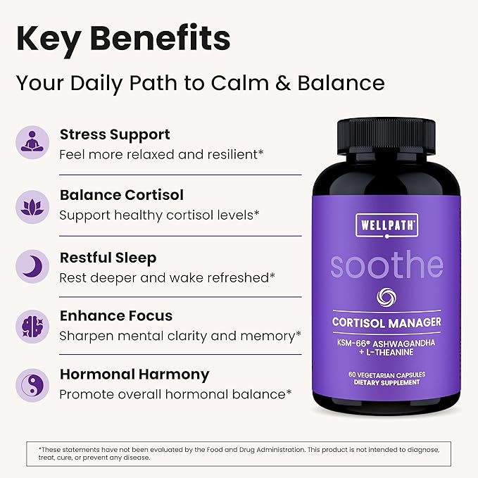 WellPath Renew Multi Collagen Protein Powder for Women and Soothe Cortisol Manager - Cortisol Supplements for Stress Support and Detox