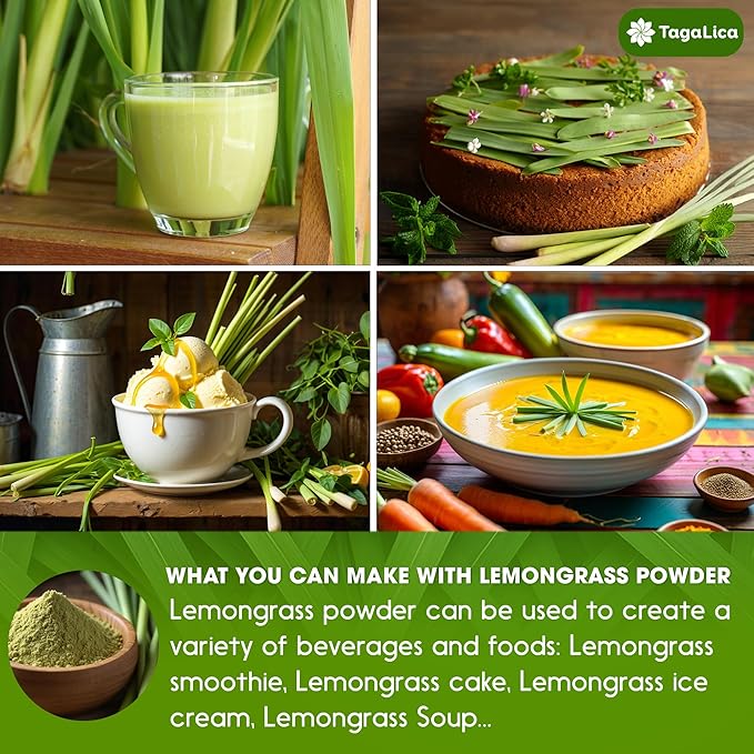 Tagalica 1 lbs Lemongrass Leaf Powder – 100% Pure &amp Natural Finely Ground Premium Quality Culinary Herb for Cooking Tea Smoothies &amp Seasoning – Resealable Pouch. Vegan