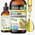 BIO KRAUTER Maca Root and Ashwagandha Tincture - Maca &amp Ashwagandha Supplements for Men &amp Women - Adaptogenic Liquid Supplement for Mood Support - Alcohol and Sugar Free Vegan Drops 4 Fl.Oz.