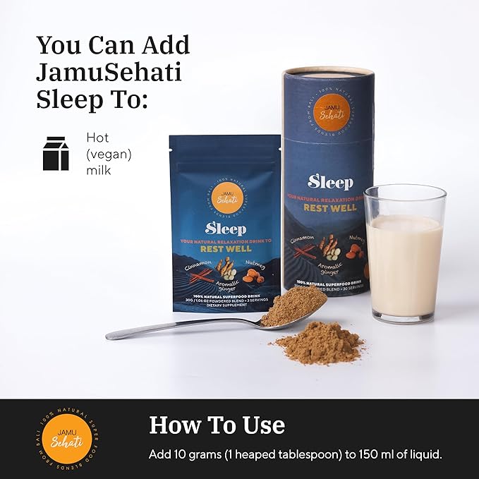 JAMUSEHATI Sleep Natural Superfoods Blend from Bali Containing Ginger Nutmeg Cinnamon and Star Anise Cylinder (300g)